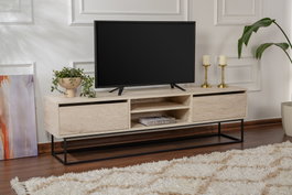 Hanah Home Escape 180 Soporte de TV Negro y Travertino